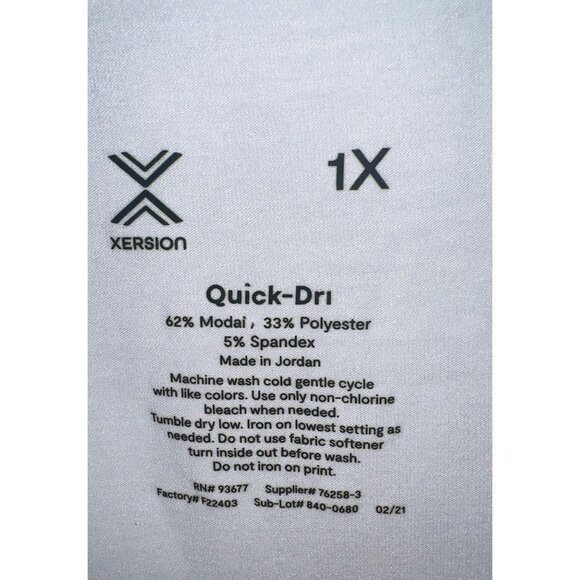 New! Xersion Women's Quick-Dri White T-Shirt 1X Modal/Polyester/Spandex NWT - Picture 3 of 5